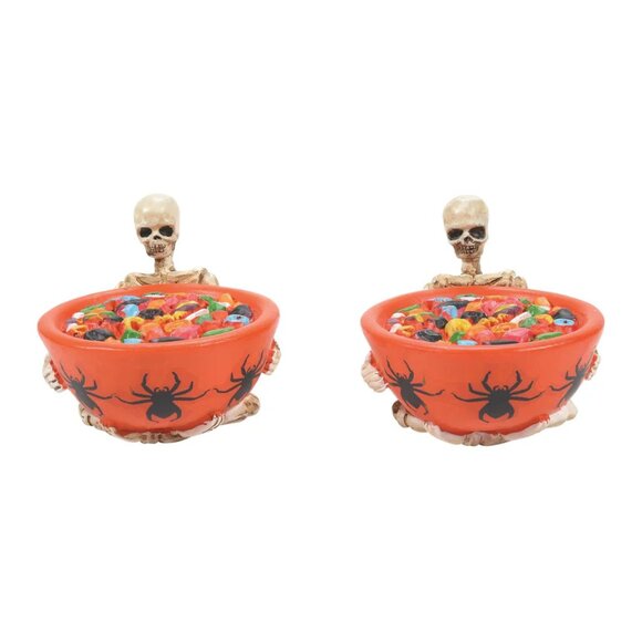 Department 56 Other - Department 56 6010453 Halloween Accessories Trick or Dare Treat Skeleton Bowls